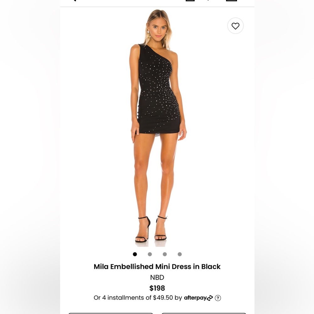 NBD Mila Mini Elegant Black One-Shoulder Dress